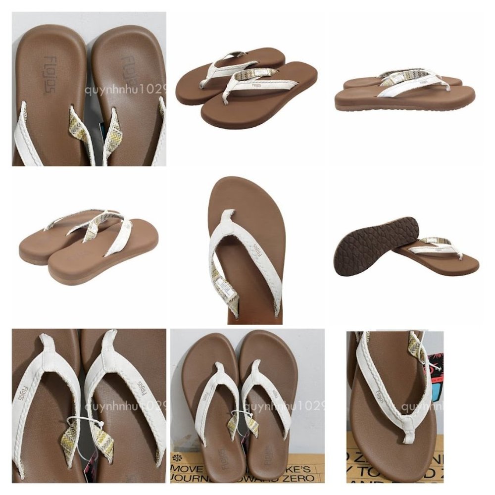 Flojos Ladies'S  Flip Flop Sandal, Ivory-Tan